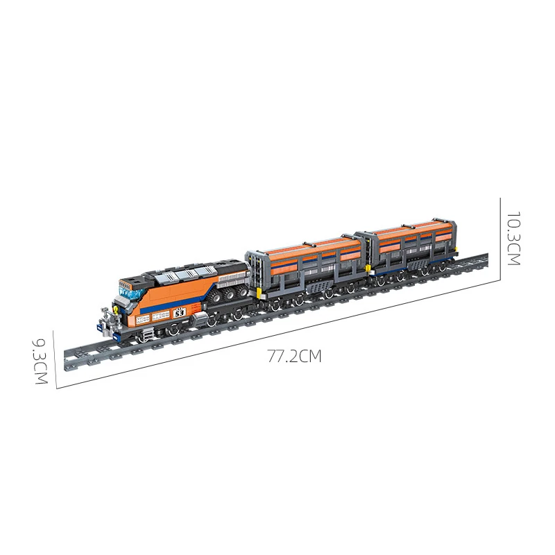 Em estoque moc blocos de construção expresso ferroviário técnico montagem trem faixas tijolos modelo brinquedos para meninos conjuntos presente natal