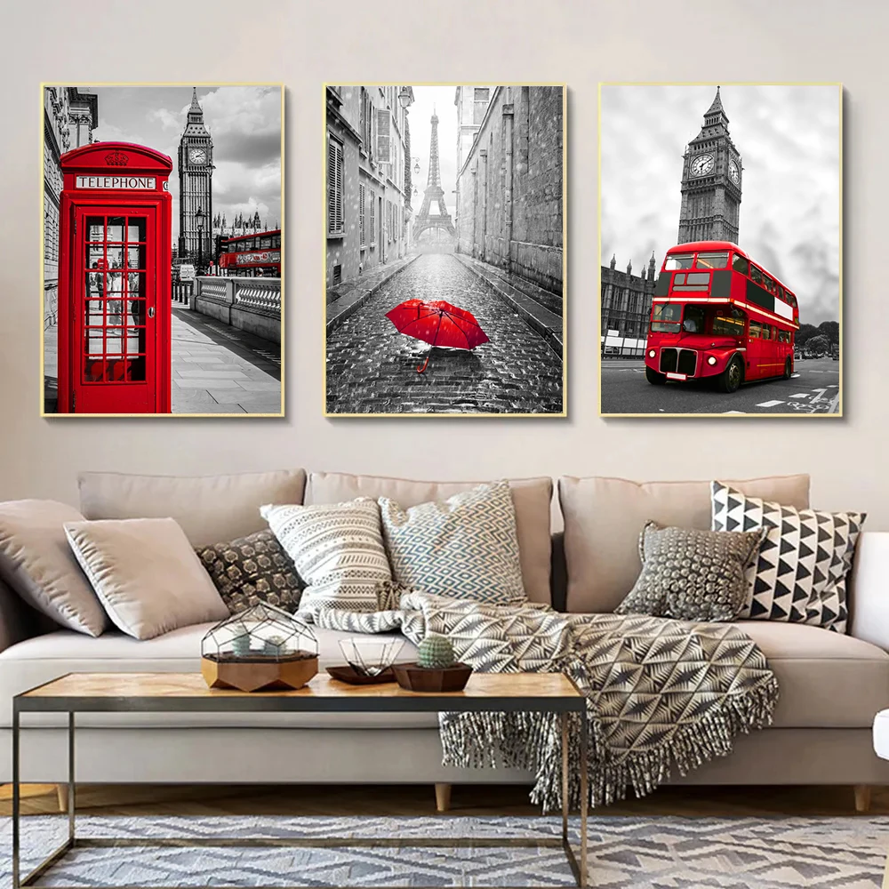 

City London Paris Landscape Canvas Paintings Nordic Posters and Prints Wall Art Pictures for Living Room Home Decoration