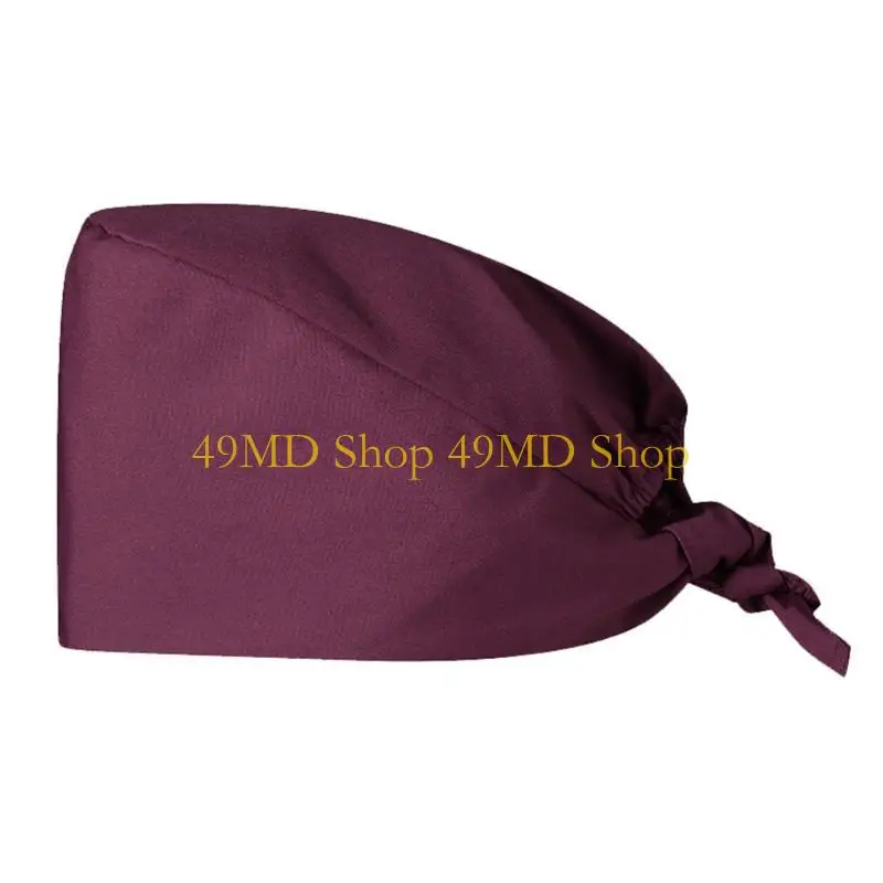 49MD Unisex Polyester Adult Unisex Dentist Nurse Hat for Operating Room Plain Color Adjustable Hat Beauty Hat Surgical Hat