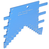 Aluminum Depth Gauge for Router Table Saw 1 8 to 2 inch Woodworking Tool Accessory Blue Height Measurement Step