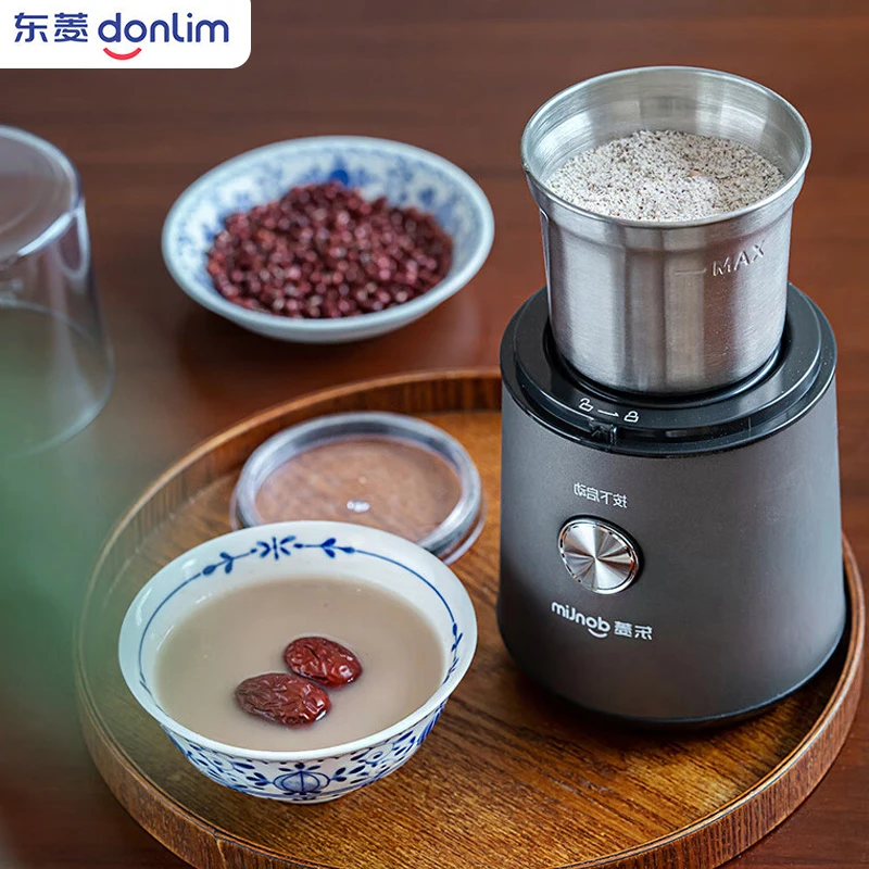 Donlim Electric Grinder Grinding Machine Cereal Nuts Spices Grains Grinder Coffee Beans Milling For Home Kitchen 80g DL-9701