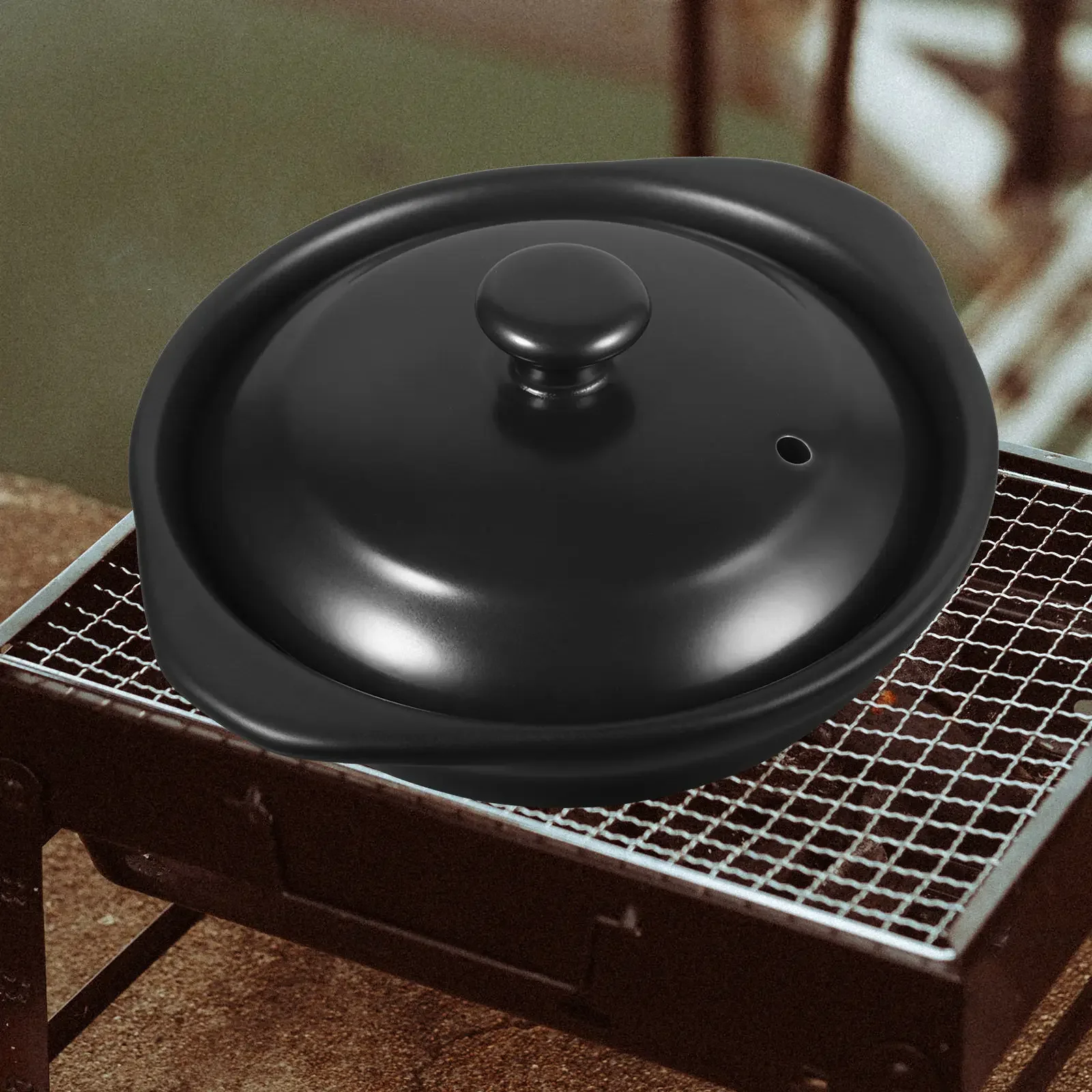 Home Cooking Pot Ceramic Casserole with Lid Smooth Surface Even Heat Insulation for Stewing Food on Gas Stove Kitchen Gadgets