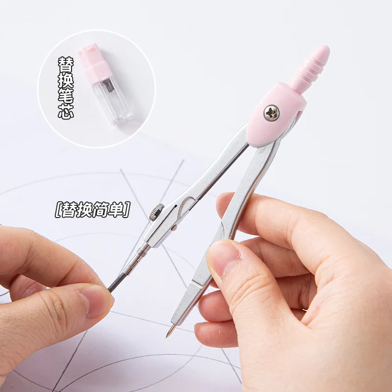 1Set student-specific compass assembly 9-piece set ruler pencil sharpener drawing design exam standard drawing tool compass