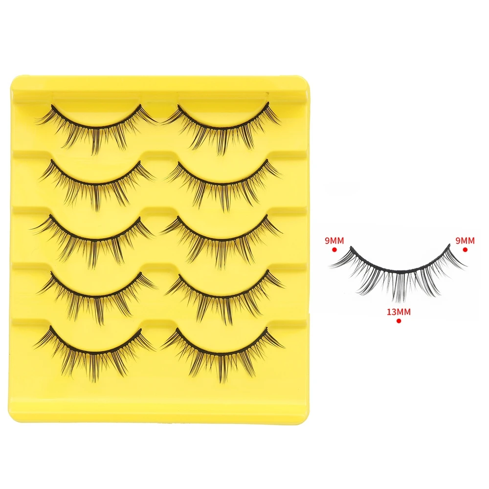 رموش صناعية طويلة فردية من مانغا ناتشورال سليم مدببة ناعمة ورقيقة قابلة للتخصيص بمظهر معزز لمكياج التجميل