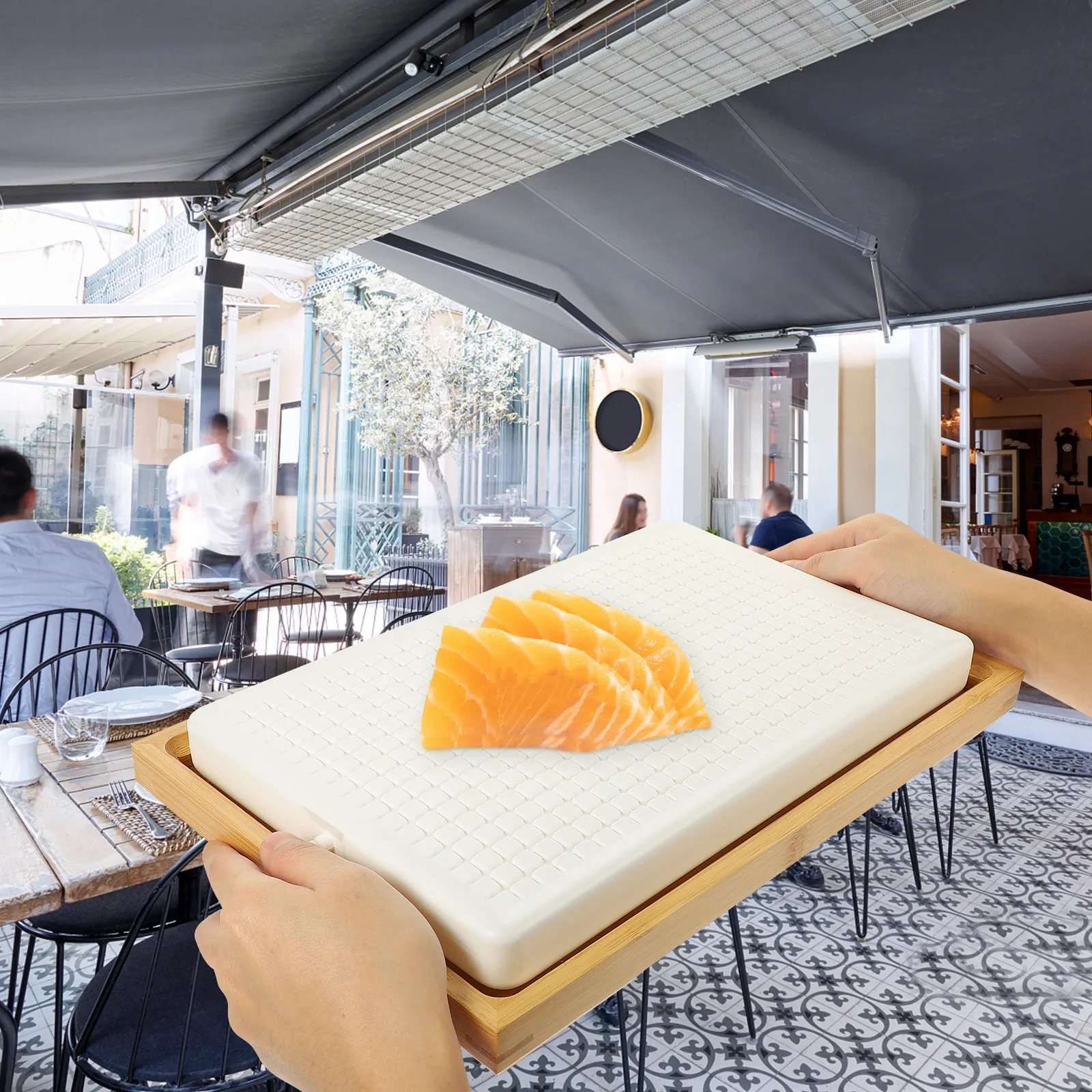 

1Set Household Sushi Plate Japanese Style Premium Multi-Function Sashimi Tray Elegant Dessert and Salmon Serving Dish Restaurant