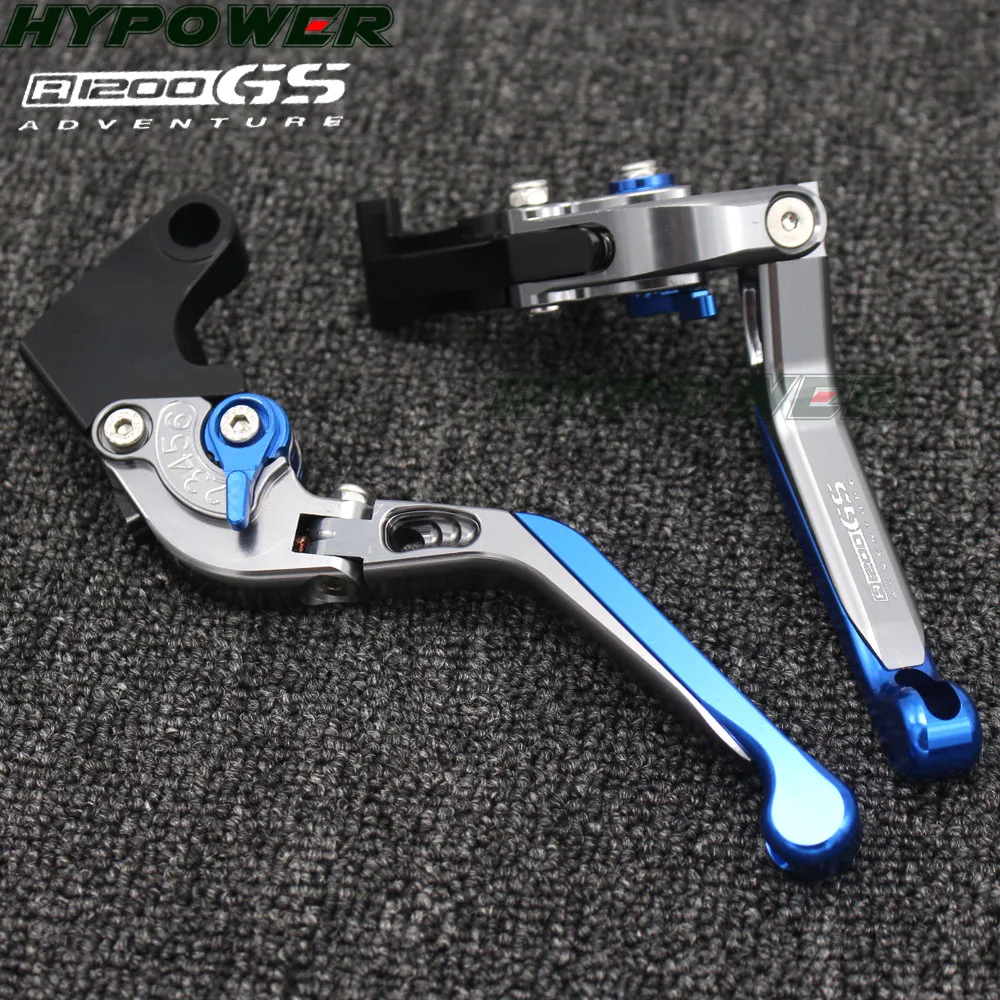 Laser Logo(R1200GS) Blue&Titanium CNC Motorcycle Brake Clutch Levers For BMW R1200GS (LC) (2013+up) 2013-2020 2014 2015 2016 17