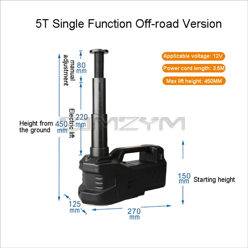 Gato de aire hidráulico para coche, elevador de neumáticos eléctrico, 12V, 3 toneladas, 5 toneladas, 150W, potencia nominal 13A, corriente máxima