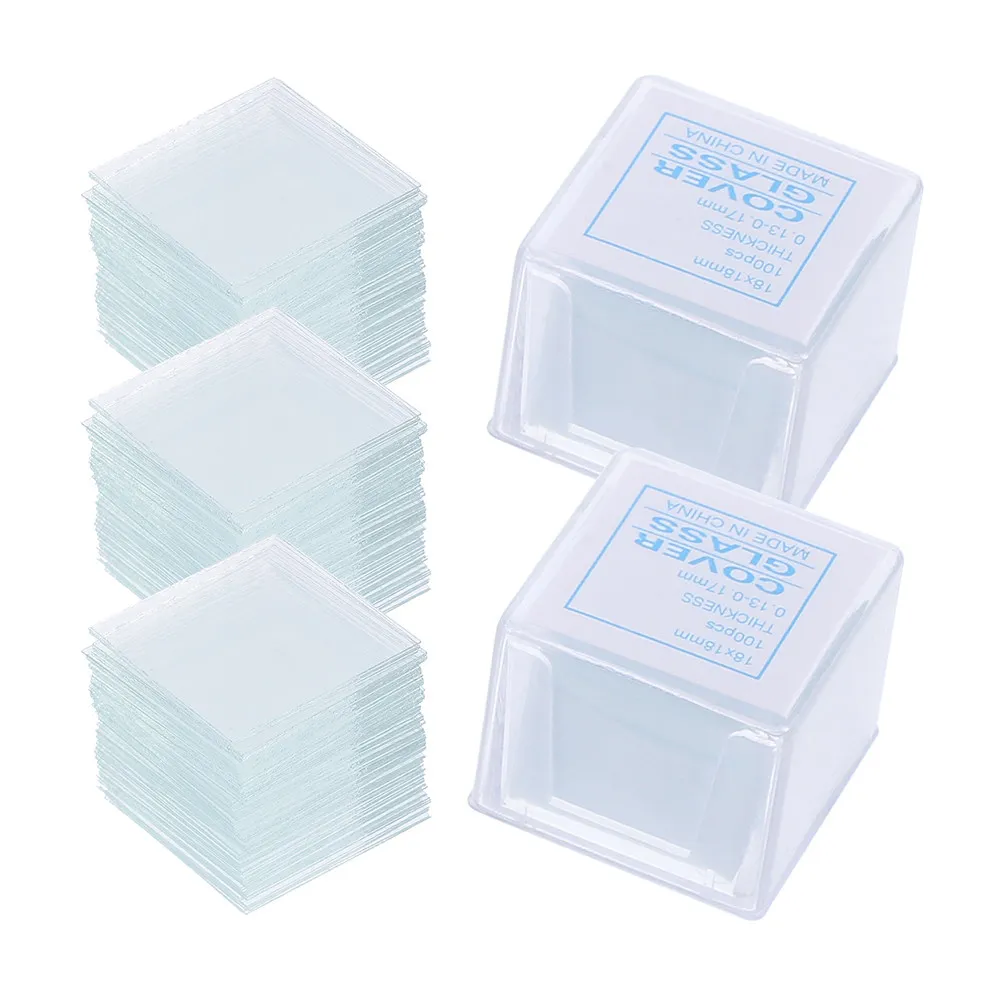 

500Pcs Blank Microscope Slides Square Cover Slips for Teaching Equipment Biology Labs Microscopy Training Clear Glass Coverslips