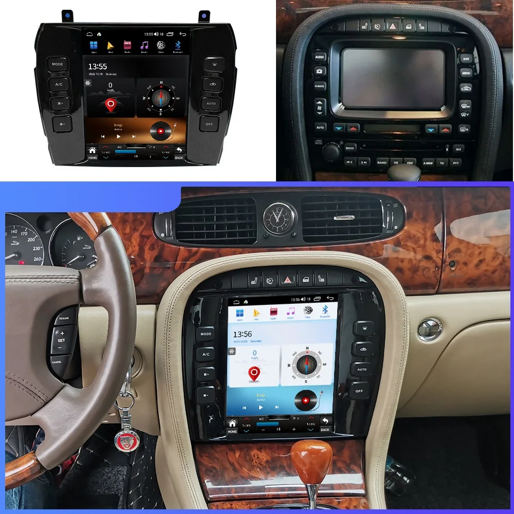 Reproductor Multimedia con GPS para coche, Radio estéreo con Android, DVD, Carplay, Audio automático, Para Jaguar XJ S-TYPE 2001 - 2009