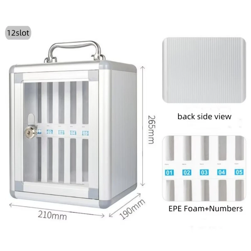 Stock Silver Transparent Window Wall Mounted Mobile Phone Locker Password Lock Box Suitable for Classrooms