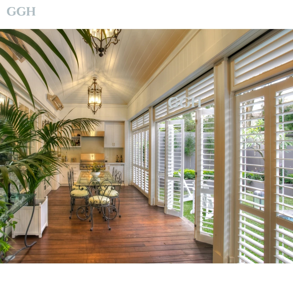 Modern Aluminum Alloy Horizontal Outdoor Plantation Shutters with 5 Year Warranty view 4
