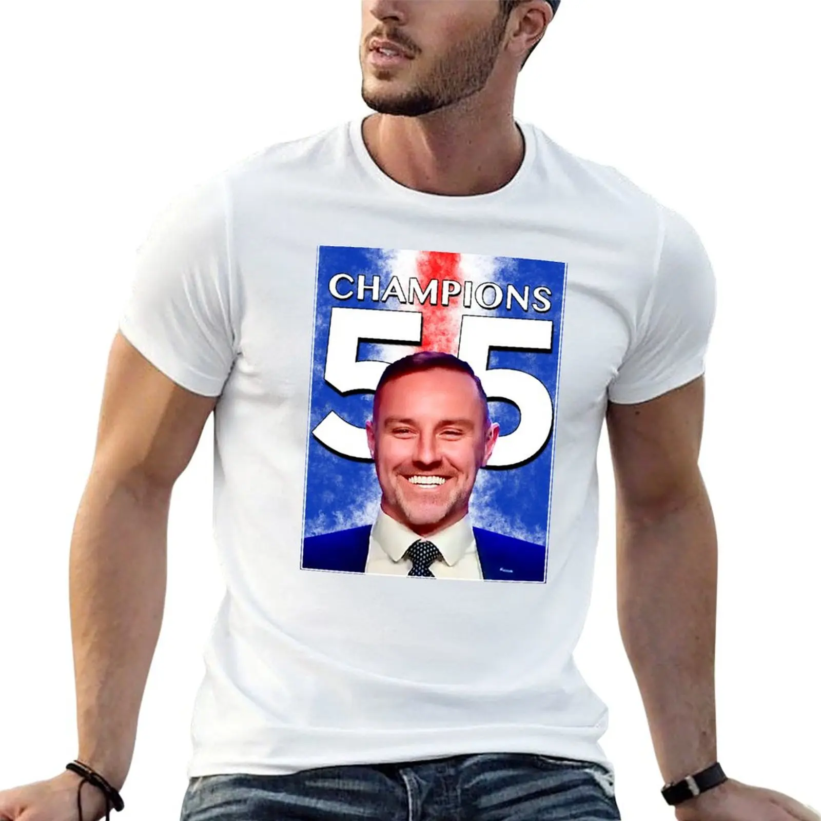 

Glasgow Rangers Champions 55 T-Shirt cotton t shirt man man t shirt luxury T-Shirt