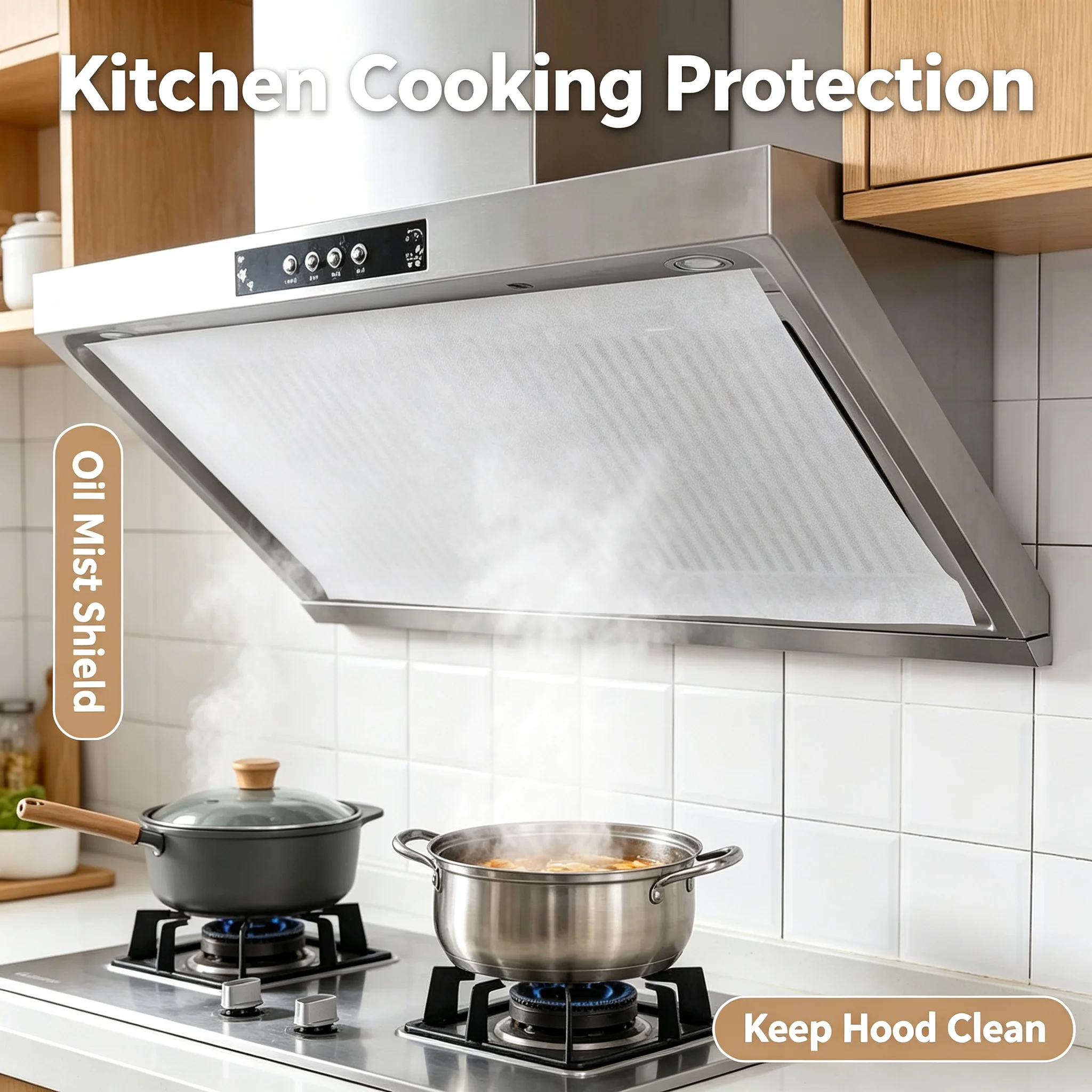 Heavy Duty Range Hood Filters Oil Absorbing Mesh Covers Simple Install Kitchen Ventilation Filter for Home Cooking