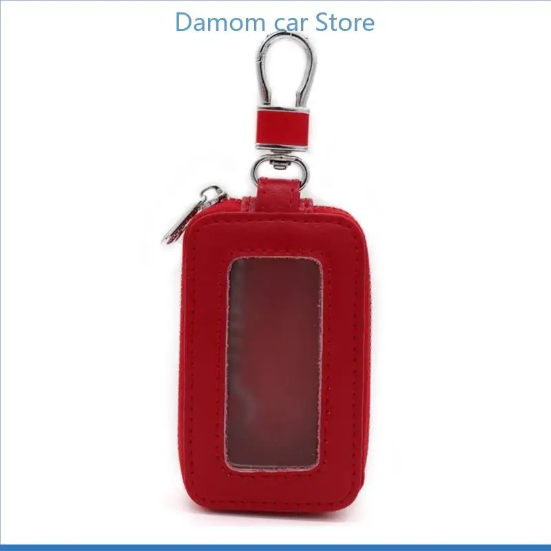 سيارة A2UC لمفتاح الحافظة، سيارة جلدية عالية الجودة لسلسلة المفاتيح وحامل سلسلة المفاتيح وخطاف معدني وحقيبة بسحاب #4