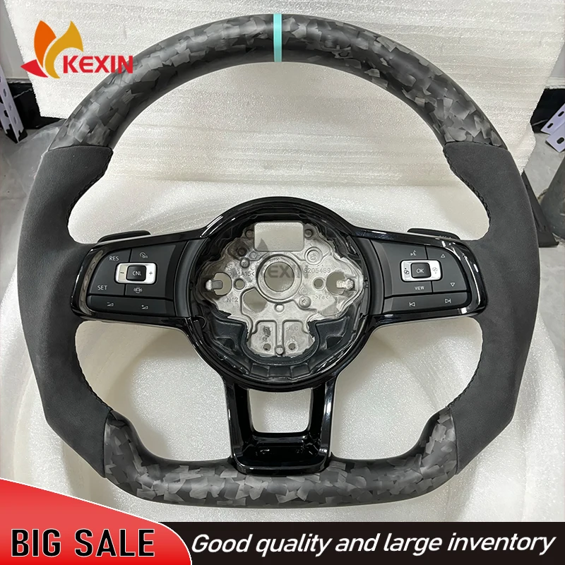 Forge Carbon Fiber Steering Wheel Alcantara For VW Golf MK7 7.5 GTI GTD GTE R 2013-2020 Polo GTI For Tiguan for Passat DSG