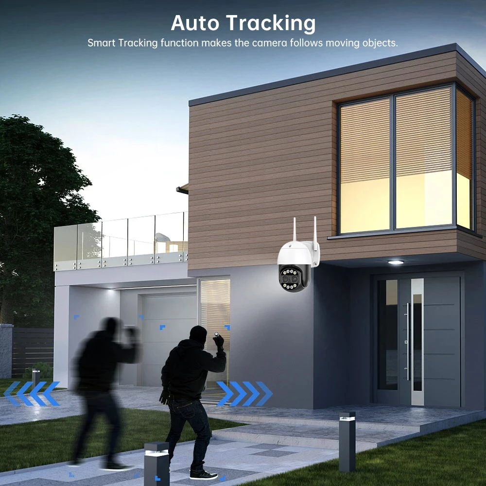 8MP PTZ WIFI Camera Dual-Lens 8X Zoom Waterproof Outdoor Two-Way Audio Security Surveillance Wireless IP Camera ICsee App ONVIF view 2