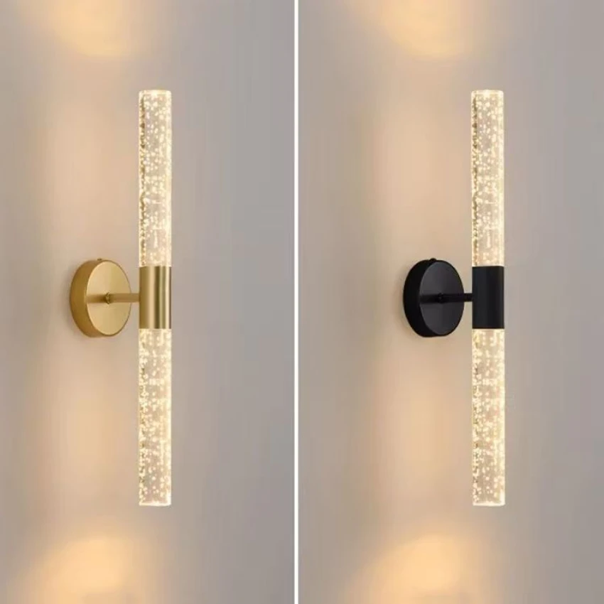 

Bubble crystal pole LED wall lights Modern bedroom bedside living room wall light corridor passage interior lighting fixtures