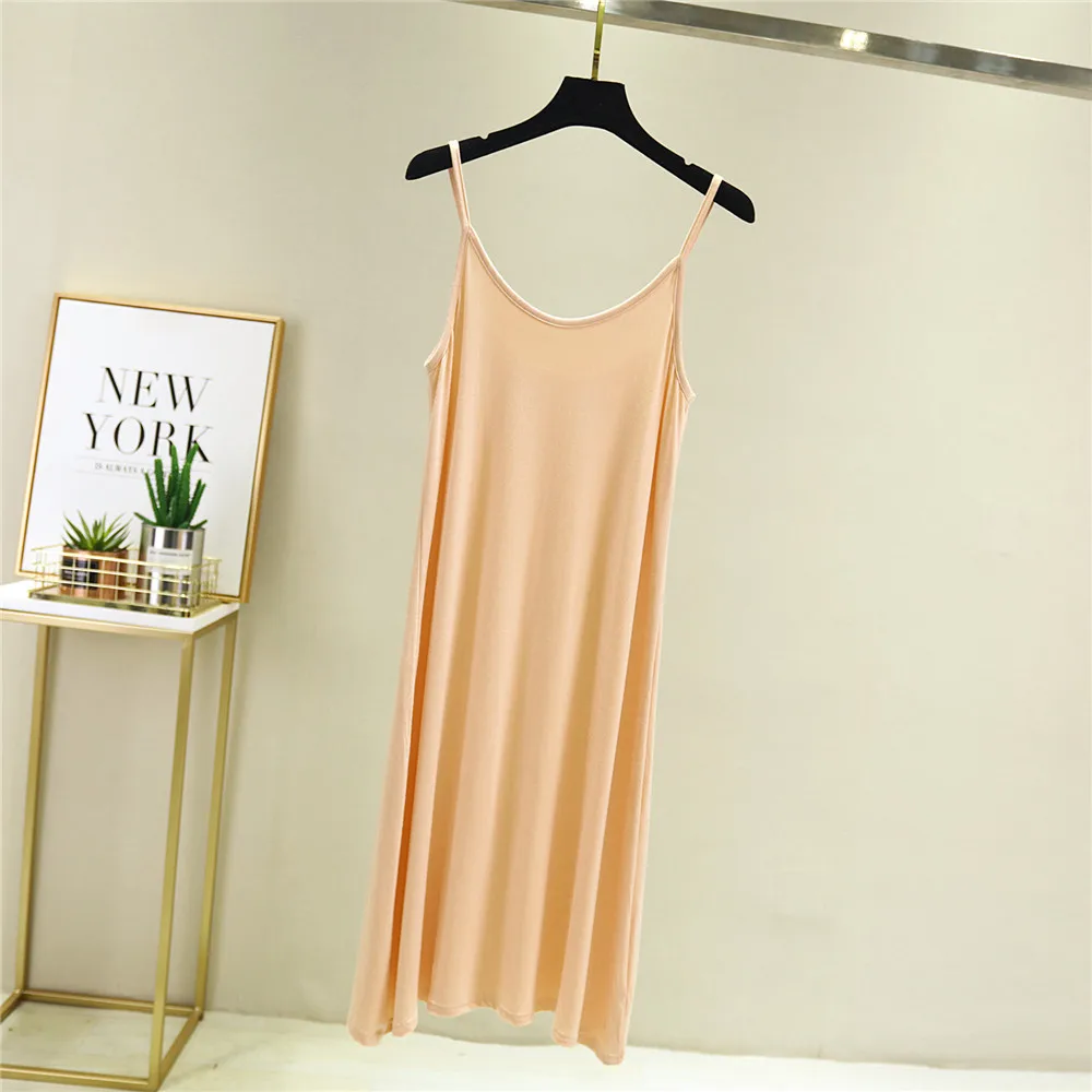 Summer O-Neck Sexy Long Black Dresses tops Even Big Round Neck Korean Mid-length Suspender Skirt Womens Vintage Sleeveless Dress