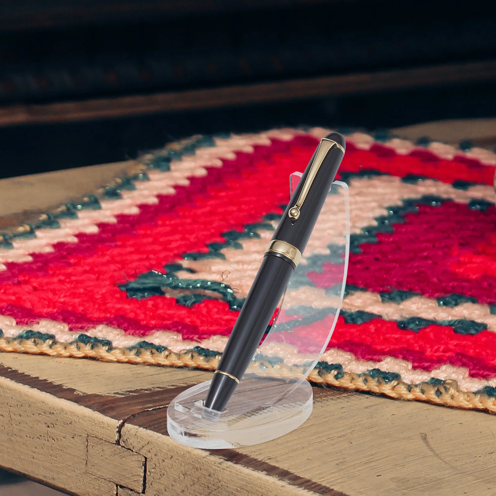 

2 Pcs Acrylic Display Stand Pen Holder Black Clear ganizer Pencil Brush Shelf Rack Storage Desk Makeup Marker Nail