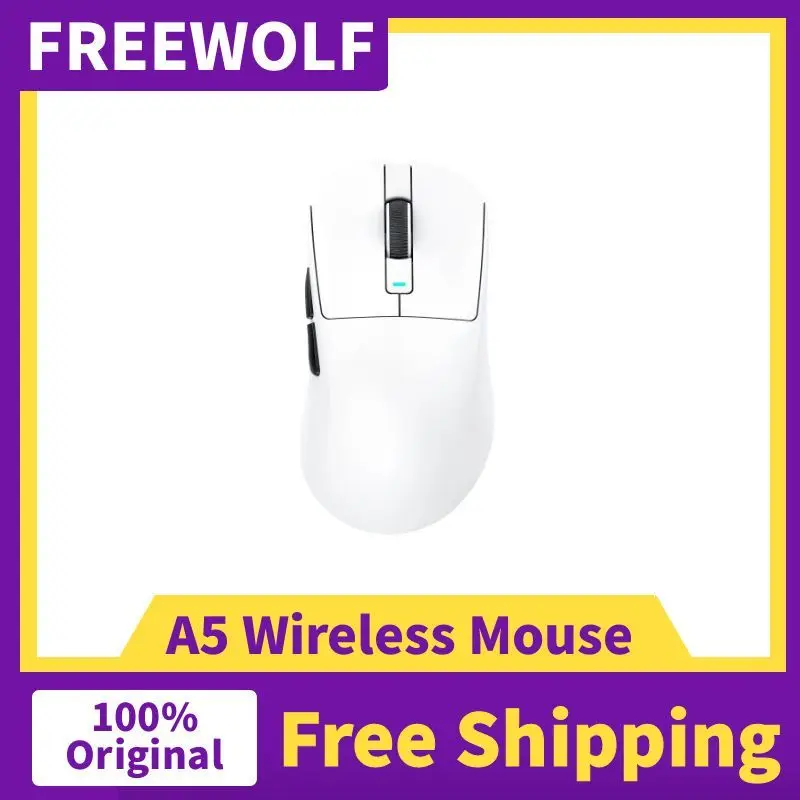 Беспроводная игровая мышь FREEWOLF A5 PAW3311, легкая профессиональная мышь 1000 Гц, трехрежимное подключение Bluetooth для игр