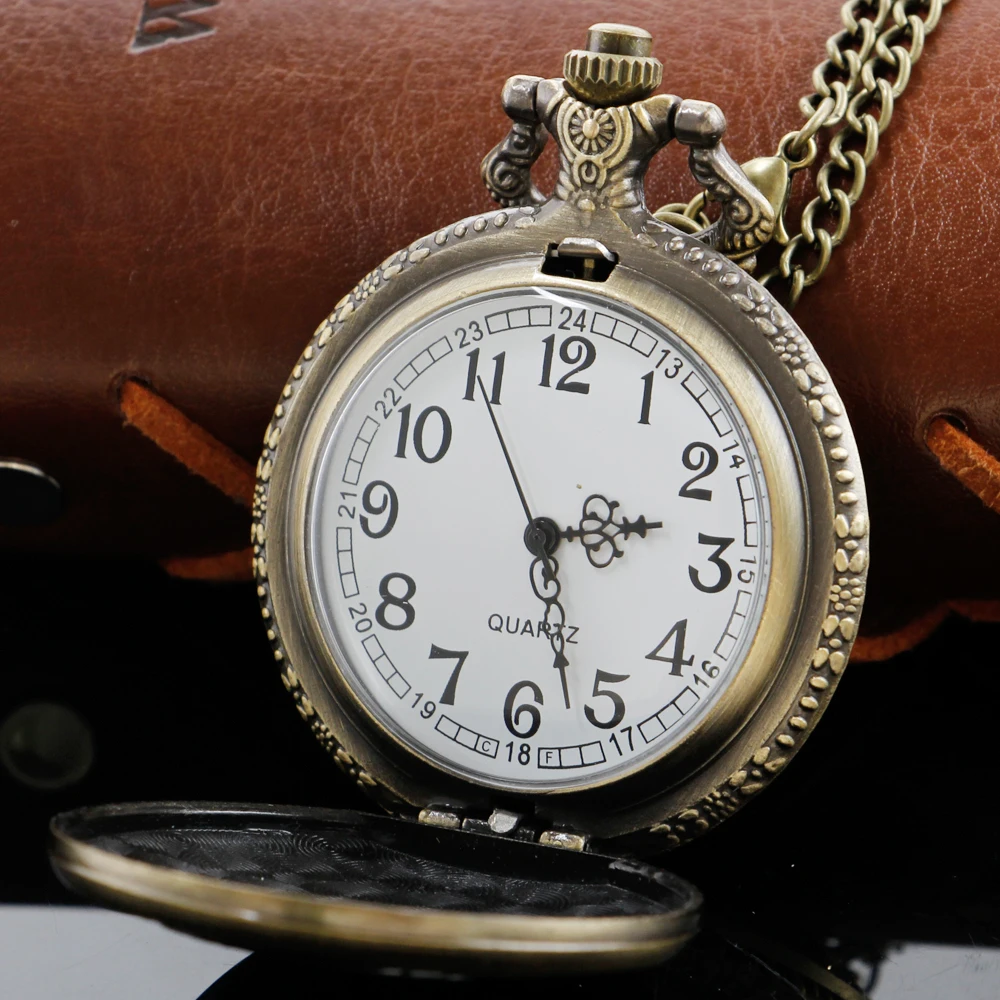 Orologio da tasca al quarzo con gufo carino vintage in bronzo, miglior ciondolo accessorio regalo per donne, uomini, bambini, squisito orologio da collana