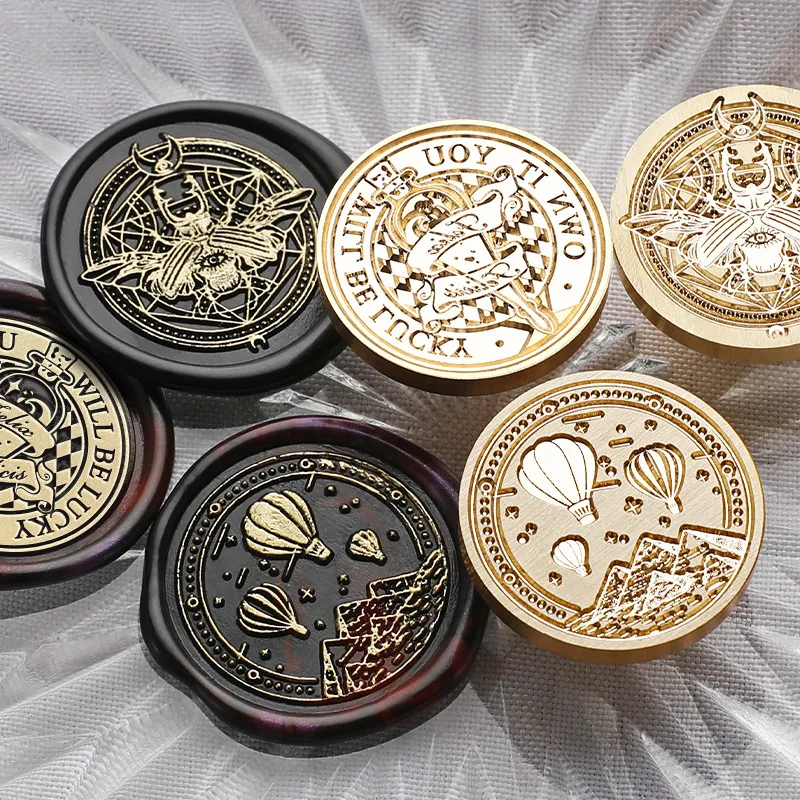 1Seal Wax Stamp Head Vintage Series Wax Seal Stamp Copper Head for Journaling