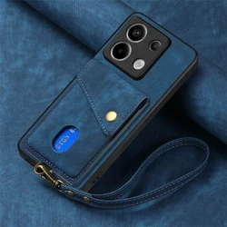 Leather Case For POCO M6 X6 F5 F4 F3 X5 X4 X3 GT NFC M4 M3 Pro M5S M5 C65 Magnet Card Slot Holder Wallet Lanyard Back Case Cover