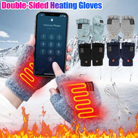 USB Electric Heated Gloves Adjustable Temperature Full Half Finger Warmer Touchscreen Thermal Gloves Warm Winter Outdoor Gloves