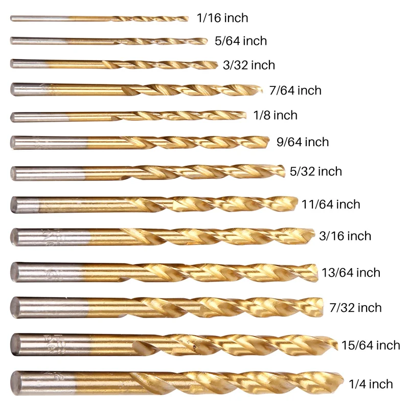 13 шт. набор сверл для левшей, сверла для извлечения, сверла для металлических электроинструментов, аксессуары с покрытием из нитрида титана