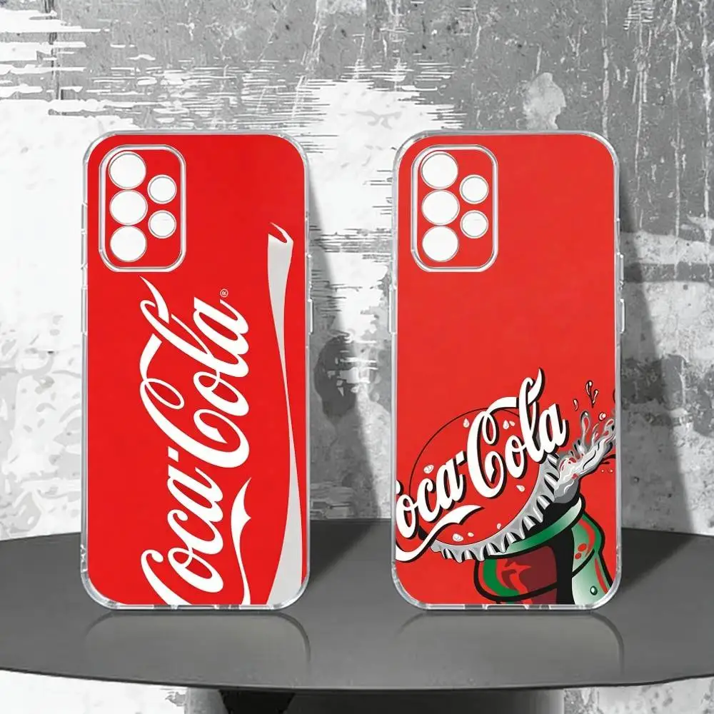 A-Coca D-Drinks C-Cola Phone Case Transparent Silicone Soft For Samsung S25,S24,S21,S22,S23,S30,Ultra,S20,Plus,Fe
