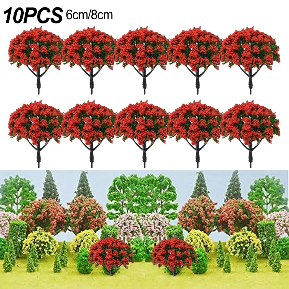 10pcs 1/150 1/100 규모 인공 모델 나무 기차 숲 디오라마 풍경 레이아웃 건물 풍경 액세서리 어린이를위한 장난감