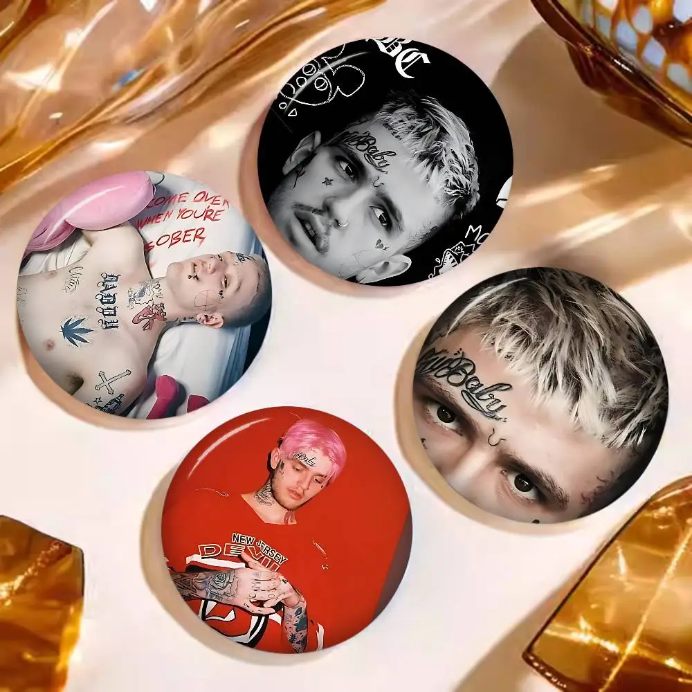Singer L-Lil-Peepes Anime Button Pin Handmade Brooch for Clothes Cartoon Badge Backpack Decoration Jewelry Accessories