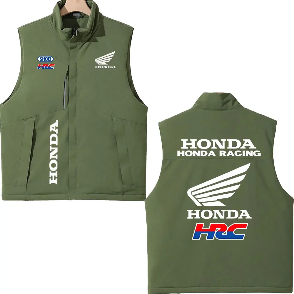 

2025 Honda Racing Printed Cotton-Padded Vest Autumn Winter Men's Women's Outdoor Motorcycle Jacket Street Fashion Warm Clothing