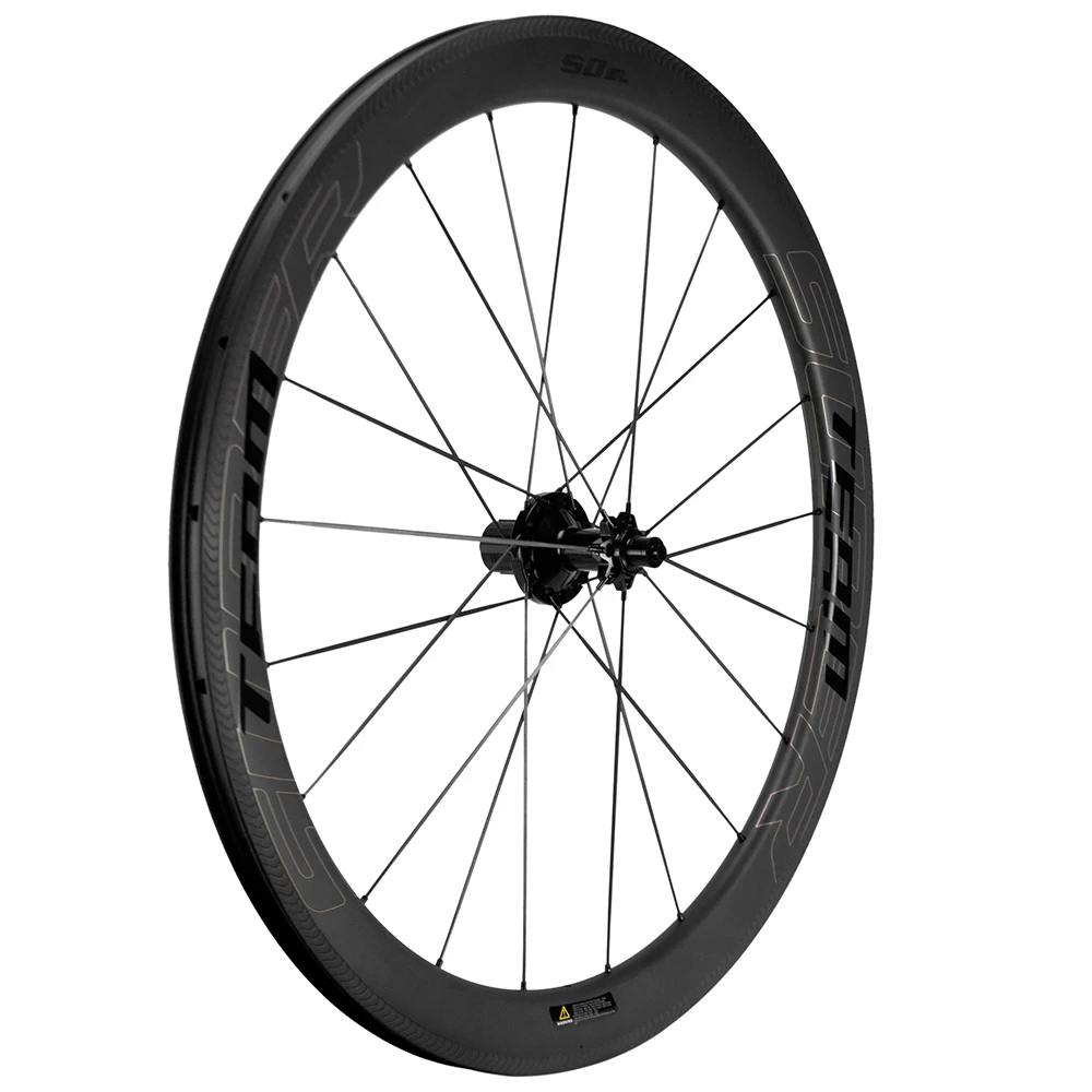 SUPERTEAM Carbon-Speichenräder, 50 mm Carbonfaser-Laufradsatz, Straßenfelgen-Bremsräder, schlauchloses Drahtreifen – Detail 3