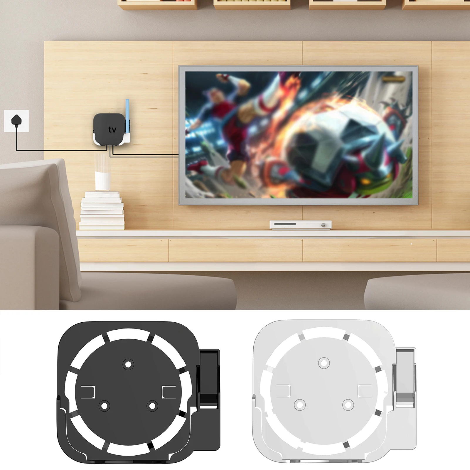 ABS Protective Case Skin ForApple TV 4K 2/3/4/5/6 Gen Media Player Remote Controller Wall Mount Bracket Stand Cradle Holder