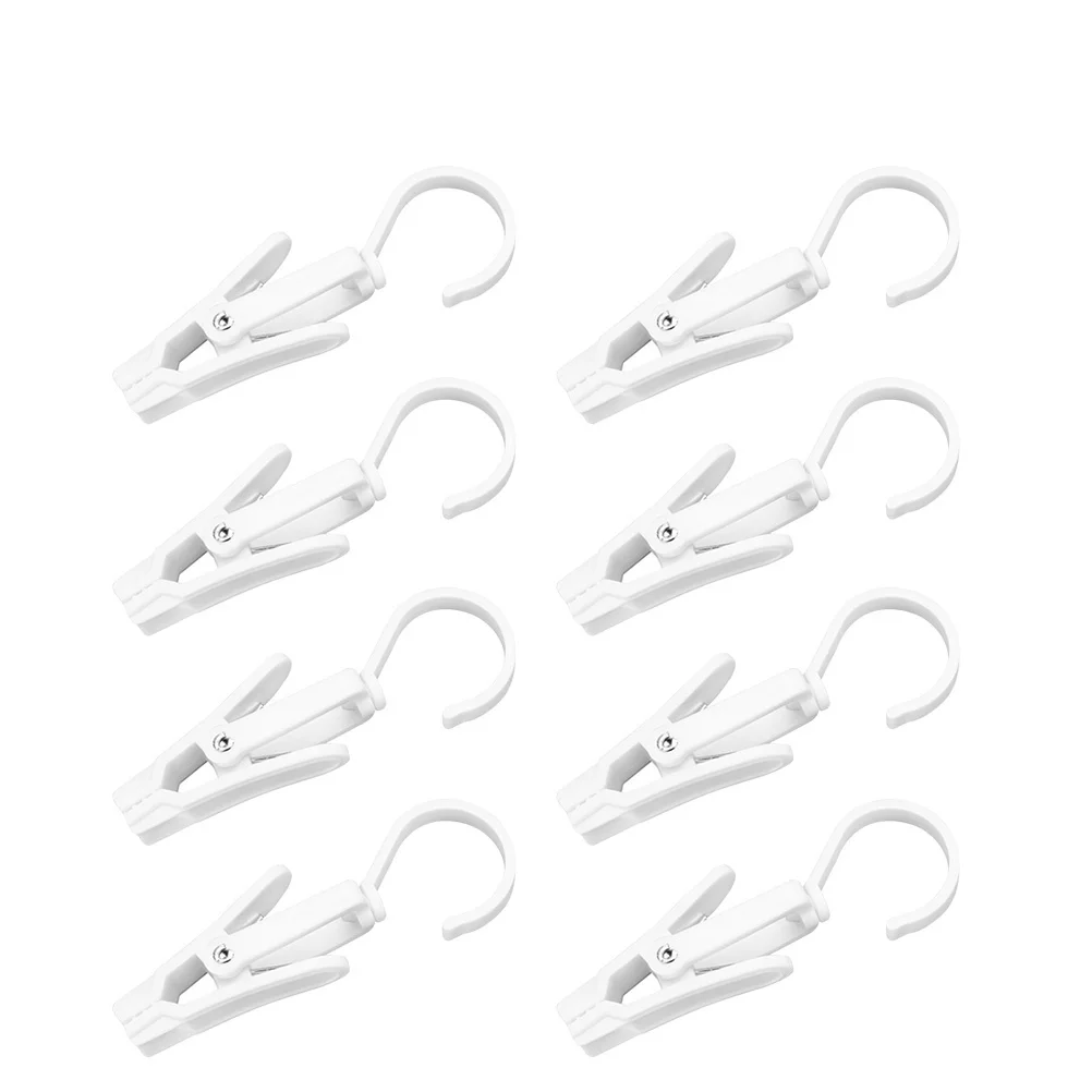 

20Pcs Rotatable Curtain Hooks Plastic Swivel Clips for Drapes Curtains Garments Flexible Multi Purpose Clips for Office Home