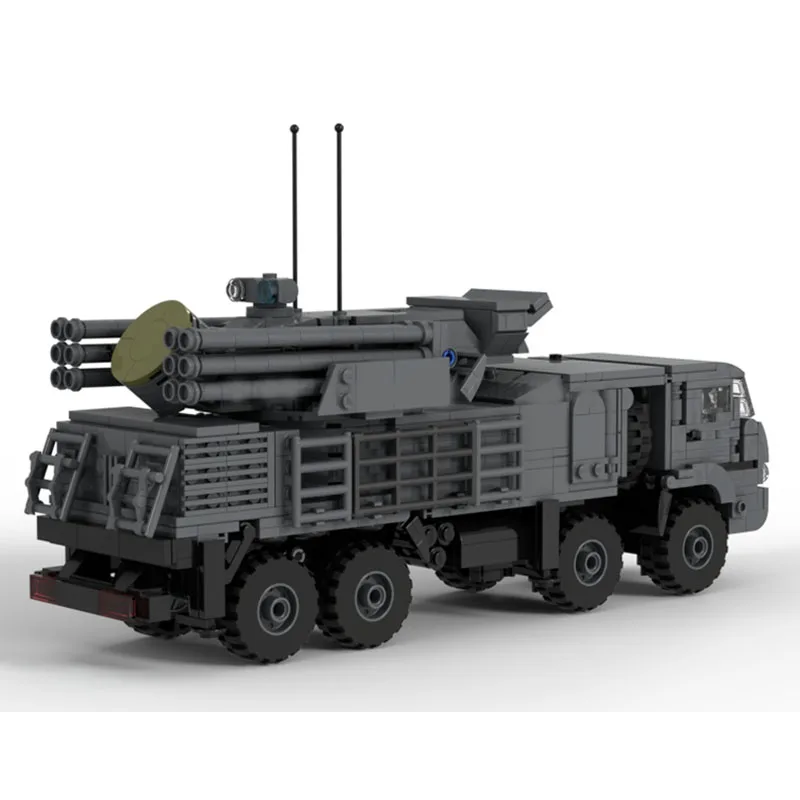 MOC-234777 Novo modelo de bloco de construção de caminhão tanque militar urbano, 1232 peças, presente de brinquedo de aniversário e natal para meninos e crianças