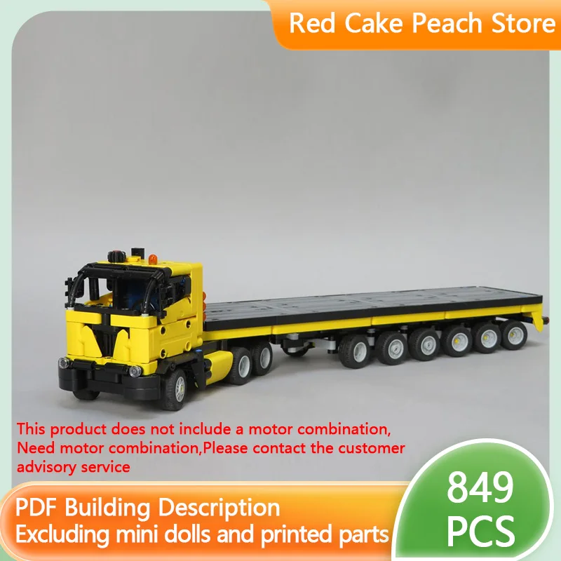 

Модель городской автомобиль MOC, строительные кирпичи, планшетный транспортный прицеп, грузовик, модульная технология, детские праздничные подарки, сборка игрушек, костюм