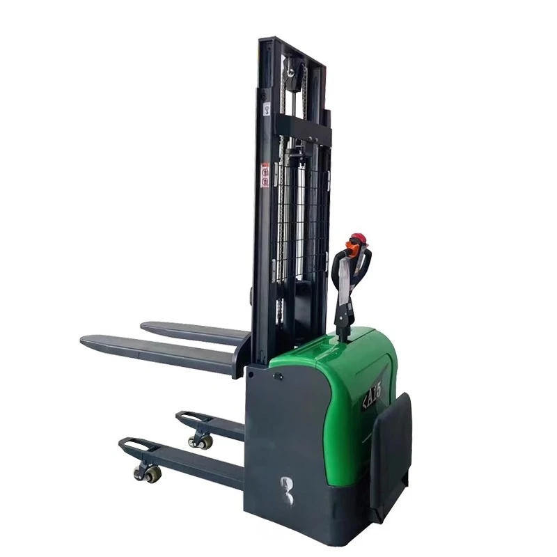 

All-electric forklift double lift station driving walking 1.5 ton small lift loading and unloading truck electric stacking truck