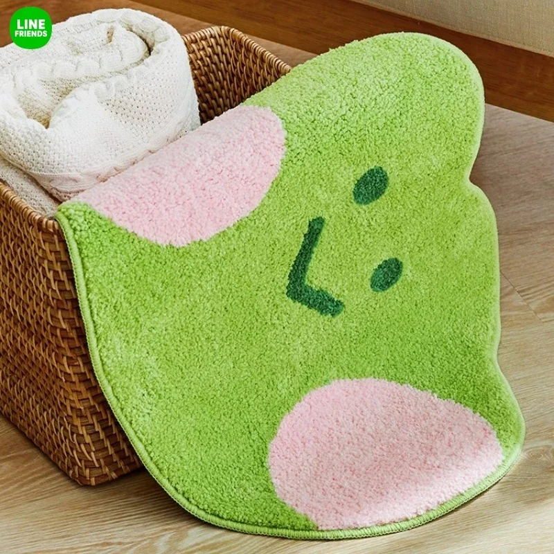 Line Friends Greeny Day Series Lenini Kawaii Bathroom Non Slip Carpet Cartoon Leonard Bedroom Carpet Anime Decorative Mats