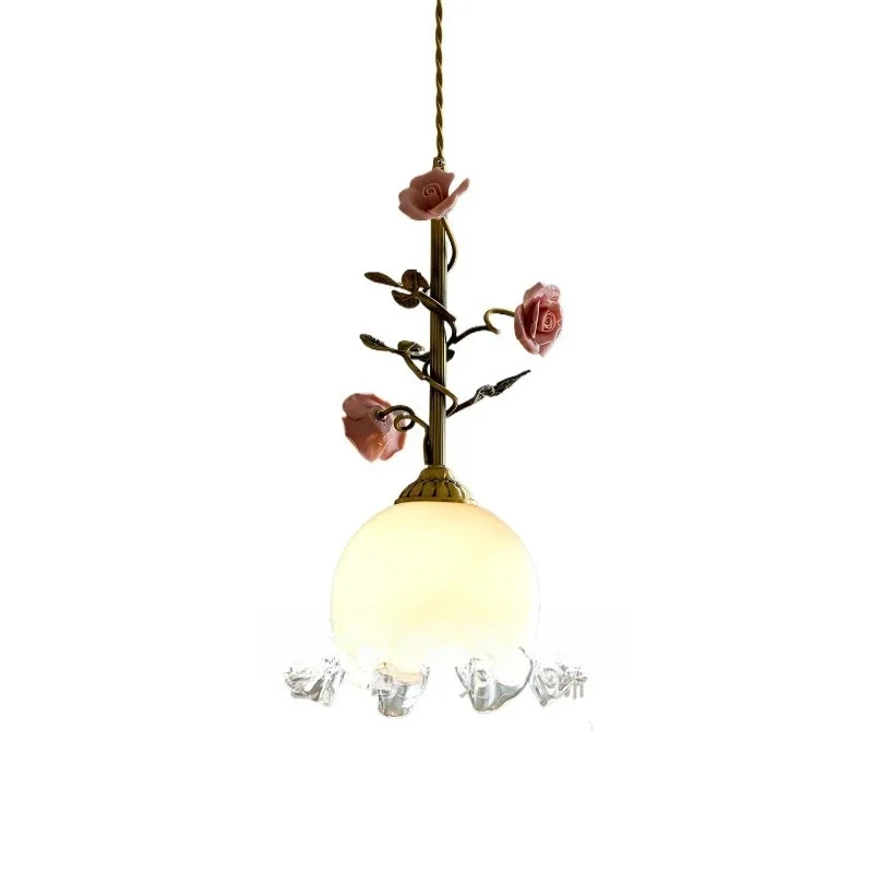 

Atmosphere rose flower small chandelier creative, personalized retro art, modern restaurant lights
