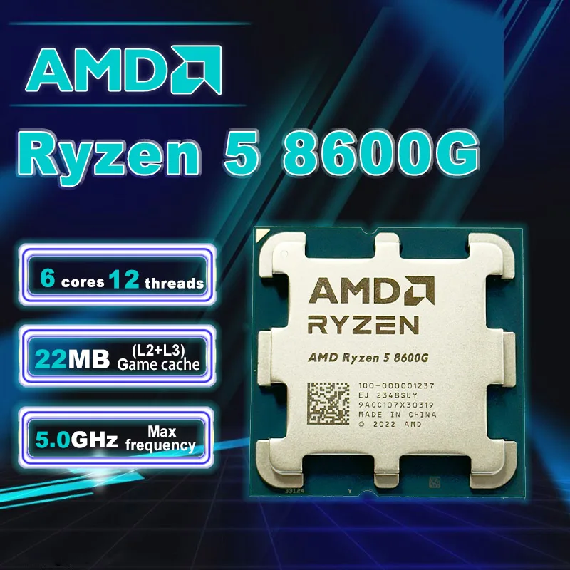 NEW AMD Ryzen 5 8600G R5 8600G 4.3 GHz 6-Core 12-Thread CPU Processor 4NM L3=16M 100-000001237 Socket AM5 No Cooler