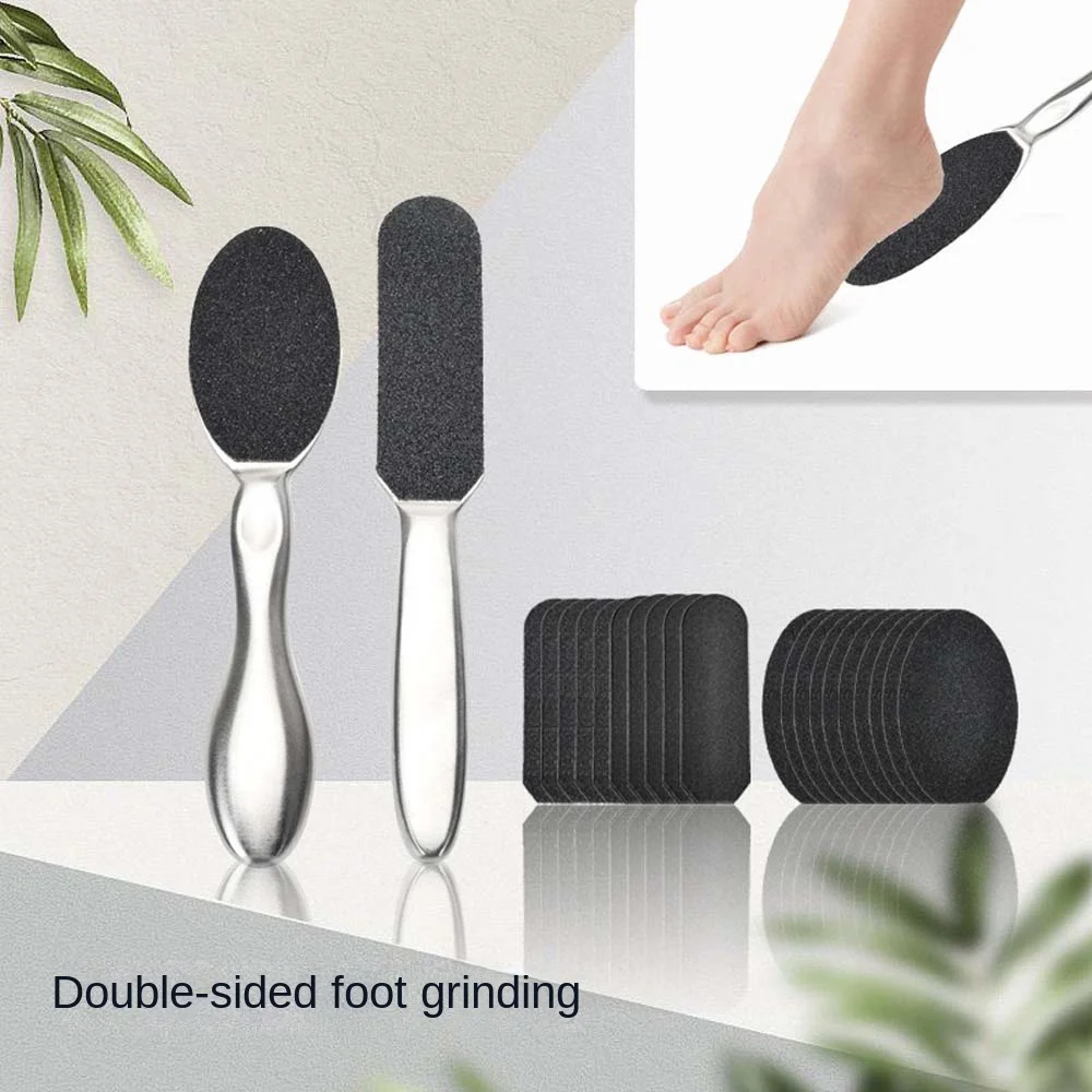 

Foot Scrubber Foot Rubbing Board Set Callus Dead Skin Remover Foot Care Tools Double-sided Foot File Replaceable Sandpaper