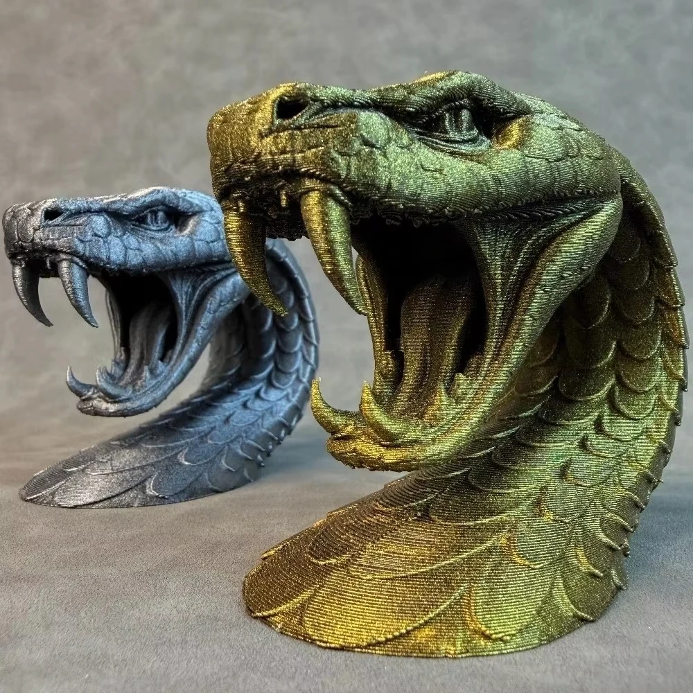 Funny Snakehead Ornaments Creative Multi-functional 3D Printing Ornaments Decorations Halloween Desktop Accessory Birthday Gift