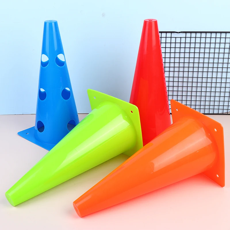 New 5Pcs 32CM Barrier Football Road Flat Training Cone Perforated Sign Obstacles Road Cones Soccer Basketball Training Equipment view 4
