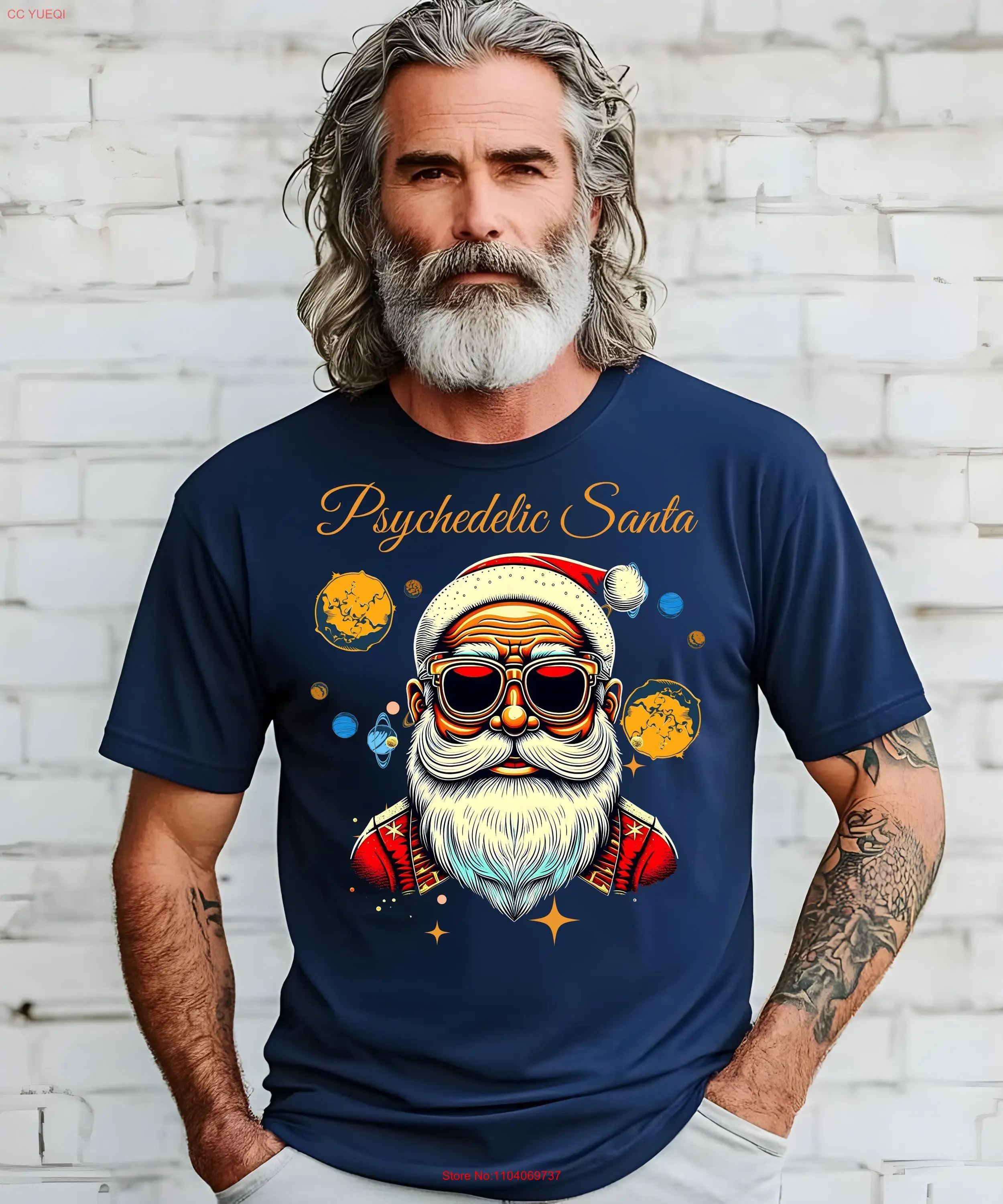 Psychedelic Santa ComforT T Shirt DMT Explorer Quantum Christmas Bufo Frog Unique  long or short sleeves