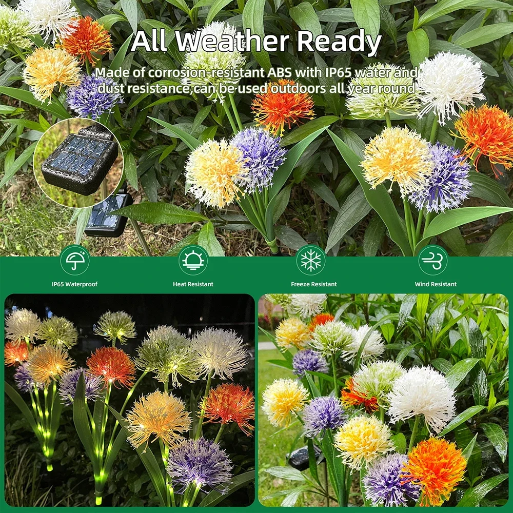 

Simulation Plant Five-Head Green Onion Ground Plug-In Lamp Outdoor Decorative Solar Dandelion Garden Ornamental Lamp