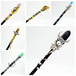 Moon Star Sun Charm Wood Fairy Stick Wand Stone Quartz Point Crystal Witchcraft Supplies for Altar Pagan Witch Tool 1pc