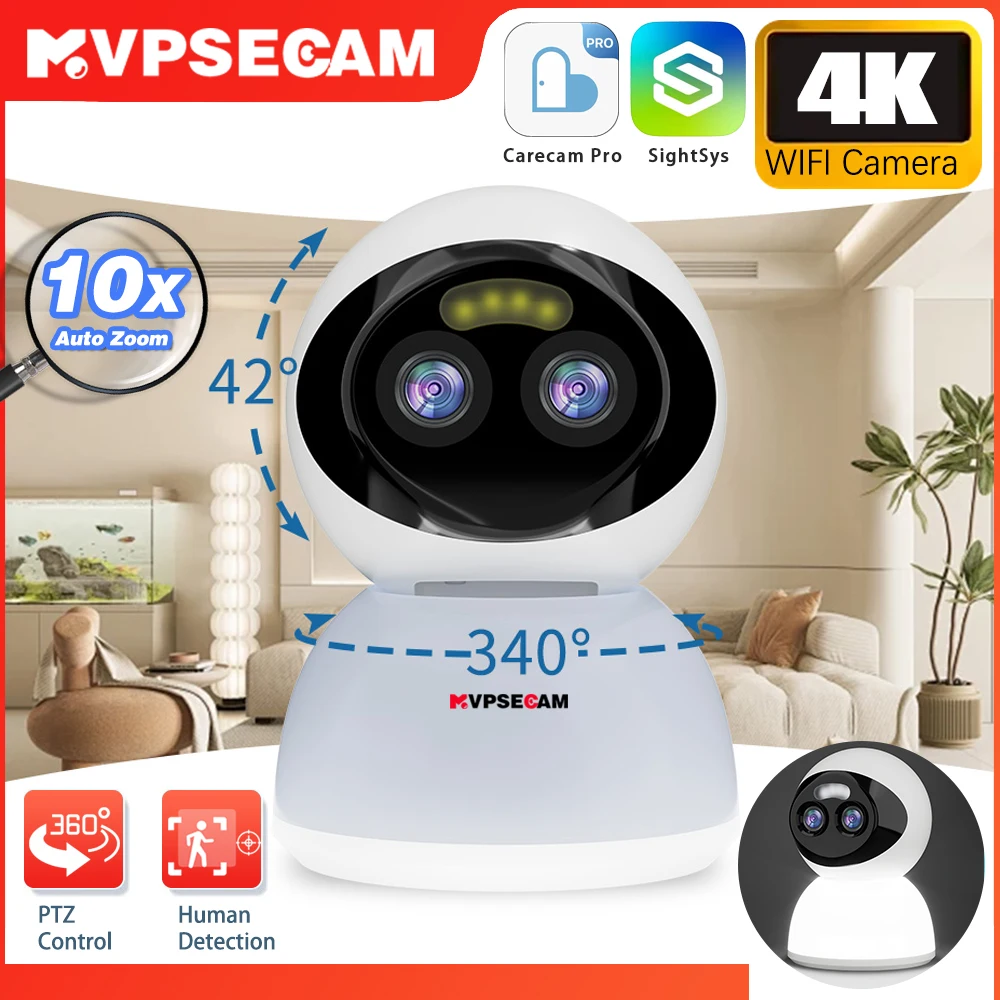 8mp-4k-carecamアプリ-sightsysアプリ-デュアルレンズ-10倍ズーム-ワイヤレスptz-ipドームカメラ-aiヒューマノイド検知-ホームセキュリティ-cctvモニター