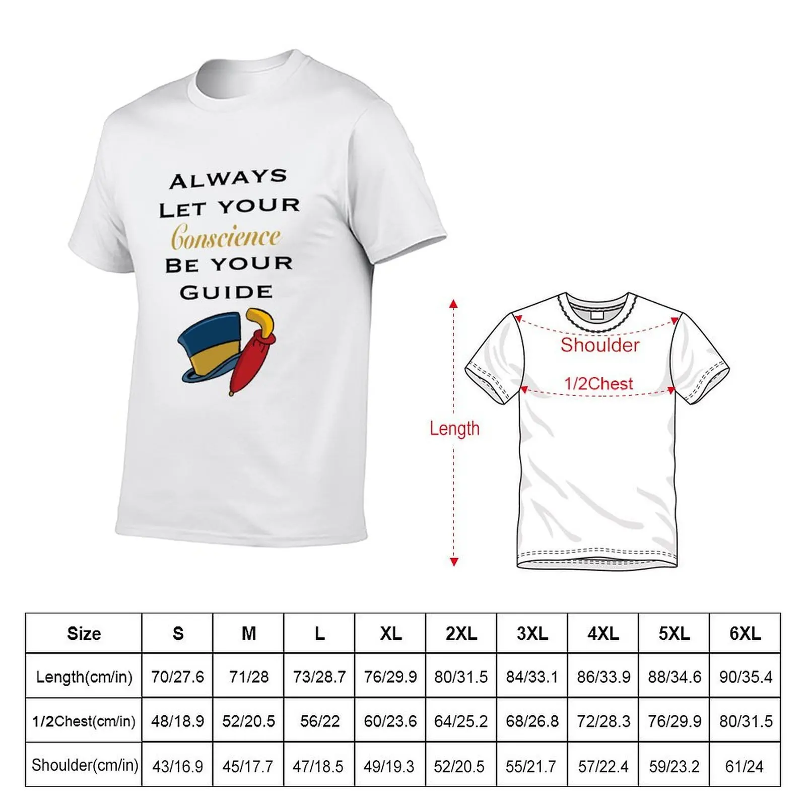 تي شيرت Always Let Your Conscience Be Your Guide تي شيرت للرجال تي شيرت جرافيك تي شيرت قطن 100% تي شيرت